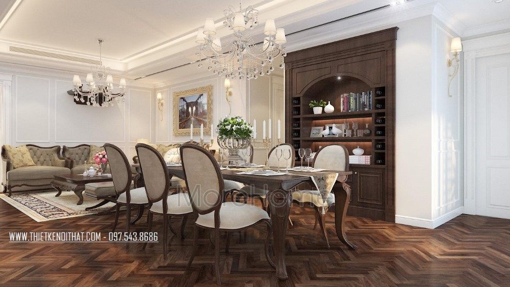 Thiết kế nội thất phòng ăn chung cư Hei Tower